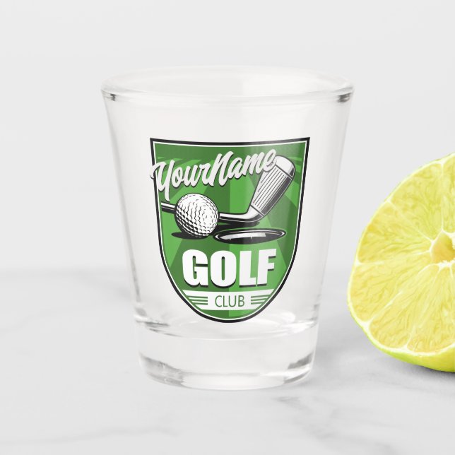 Copo De Shot Taco de golfe NOME Pro Golfista Jogador Personaliz (Frente)