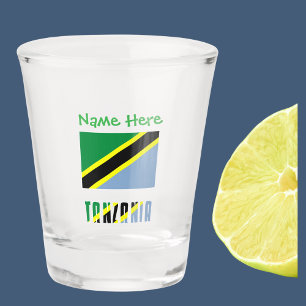 Copo De Shot Tanzânia Bandeira Tanzaniana Verde Personalizada