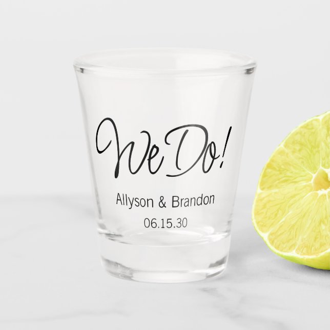 Copo De Shot Taque de Vidro para Casamento (Frente)