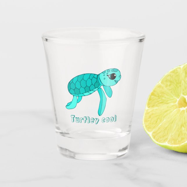 Copo De Shot Tartaruga legal do mar (Frente)
