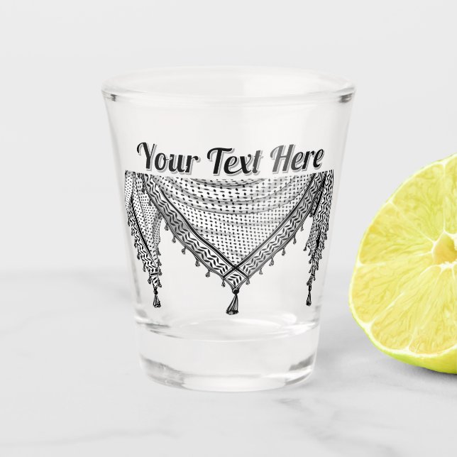 Copo De Shot Tecido Tradicional do Keffiyeh Scarf Palestino (Frente)