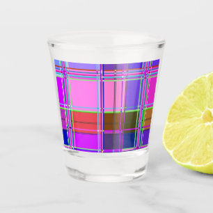 Copo De Shot Tecido xadrez rosa padrão de tecido madras