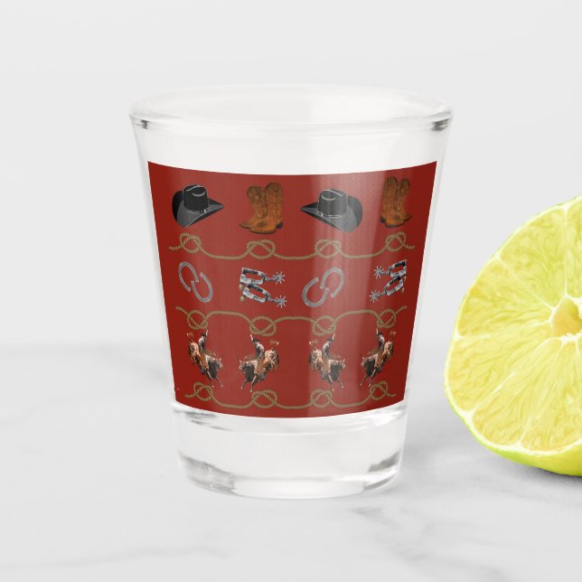 Copo De Shot Tema de Caubói Ocidental (Frente)