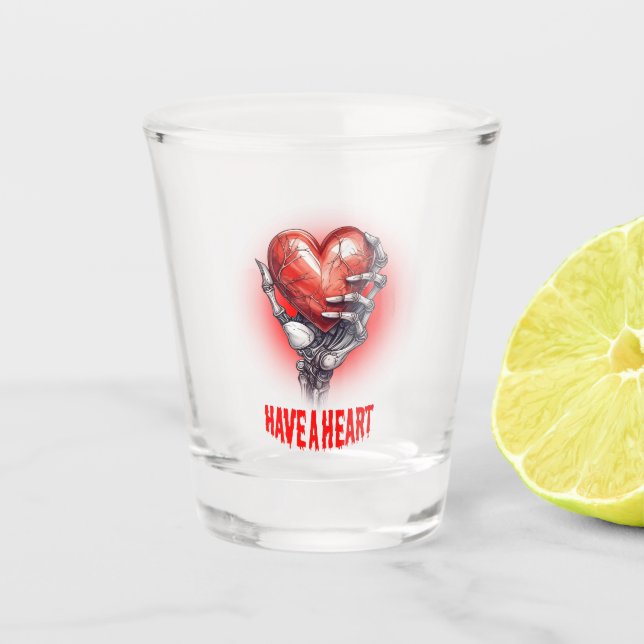 Copo De Shot Tenha Um Halloween Cardíaco (Frente)