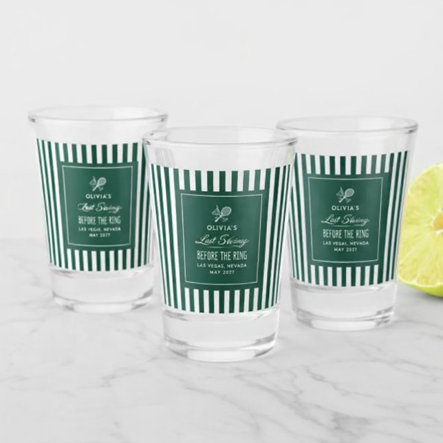 Copo De Shot Tenis com Faixa Verde Solteira elegante moderno (Criador carregado)
