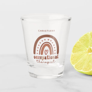 Copo De Shot Terapeuta Ocupacional Arco-Íris Boho Personalizado