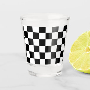 Copo De Shot Teste padrão clássico do branco do preto do