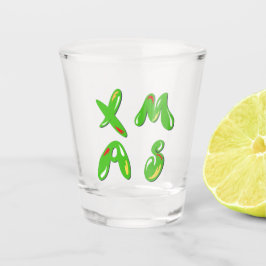 Copo De Shot Texto de Bolha do Xmas
