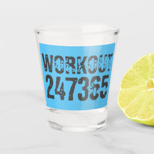 Copo De Shot Texto desgastado e riscado Treino 247365 azul