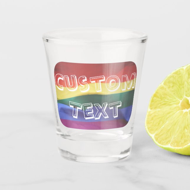 Copo De Shot Texto Personalizado do Sinalizador Orgulho gay (Frente)