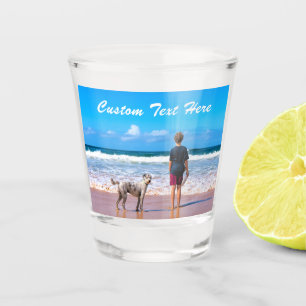 Copo De Shot Texto Personalizado Do Vidro De Foto Pet