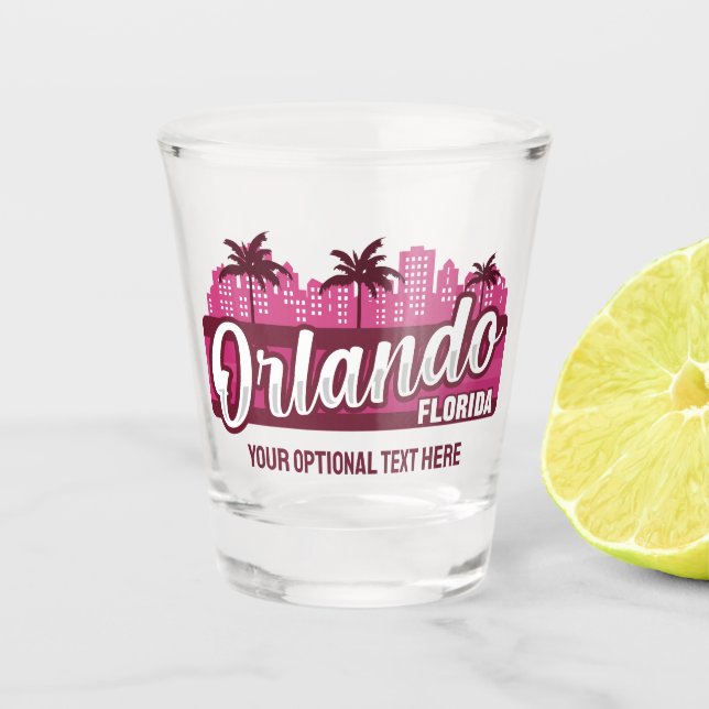 Copo De Shot Texto Personalizado Orlando Flórida (Frente)
