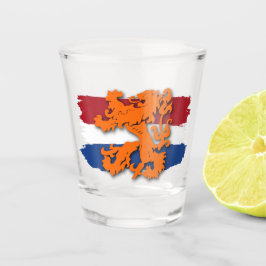 Copo De Shot Time Holanda Bandeira Holandesa Laranja Leão