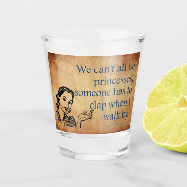 Copo De Shot Tinta de 50 engraçada da Princesa SlipperyJoe (Frente)