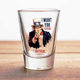 Copo De Shot Tio Sam Quero Que Beba Engraçado