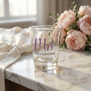 Copo De Shot Tipografia Chic Personalizada Sra Recém-Casada