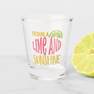Copo De Shot Tipografia Cute Tequila Lima e Sol