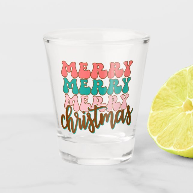 Copo De Shot Tipografia Feliz de Natal (Frente)