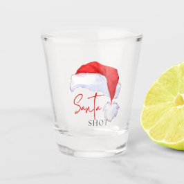 Copo De Shot Tiro do Papai Noel com chapéu do Papai Noel e borl