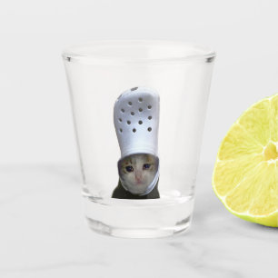 Copo De Shot Tiro Vidro Chorando Cat Croc Hat Memória