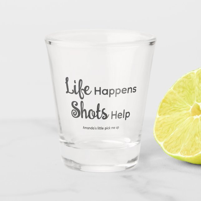 Copo De Shot Tiros Acontecem Ajuda Personalizados (Frente)