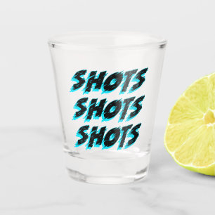 Copo De Shot Tiros Tiros Tiros Azul