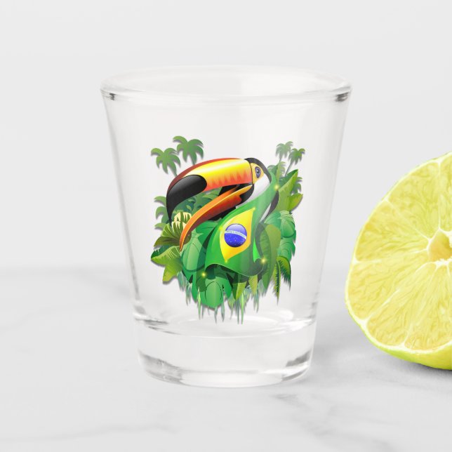 Copo De Shot Toco Toucan com bandeira do Brasil (Frente)
