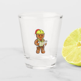 Copo De Shot Trabalhador da Construção de Pão de Mel Natal 2026