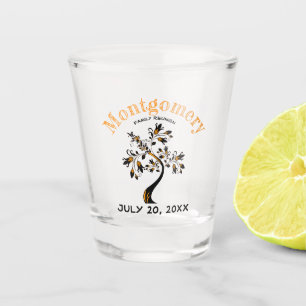 Copo De Shot Trabalho de arte de Árvore Negra Laranja Trendy d
