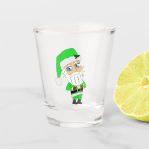 Copo De Shot Traje verde do Chibi Santa