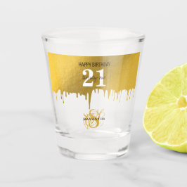 Copo De Shot Trendy Dourado Metallic Drives aniversário de 21 a