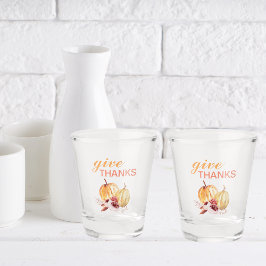 Copo De Shot Trendy Orange & Red Dê Obrigados e Abóbora