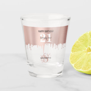 Copo De Shot Trendy Rosa cor-de-rosa Dourada, Unidades Metálica