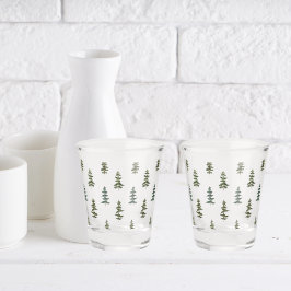 Copo De Shot Trendy Winter | Padrão da árvore de Natal