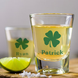 Copo De Shot Trevo Verde Irlandês Nome Monograma Personalizado