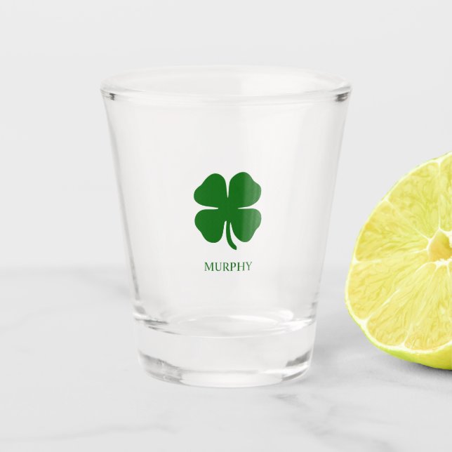 Copo De Shot Trevo Verde Personalizado (Frente)