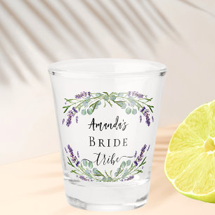 Copo De Shot Tribo da noiva lavanda eucalipto verde casamento