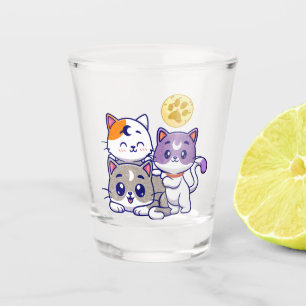 Copo De Shot Trio Adorável - Três Gatos Gelados
