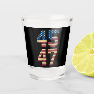 Copo De Shot Trump 2024 45 47 Bandeira Americana Vintage Retro 
