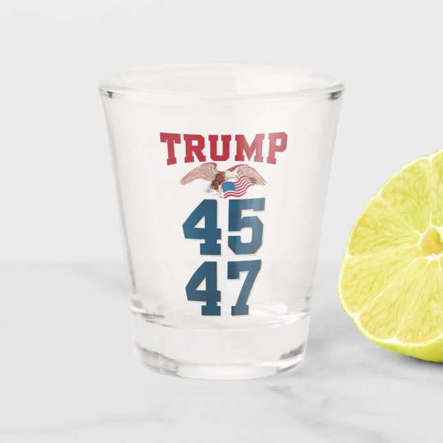 Copo De Shot Trump Patriótico ganhou 45 e 47 vitoriosos Trump (Frente)