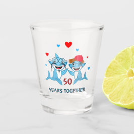 Copo De Shot Tubarões azuis Aniversário