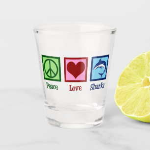 Copo De Shot Tubarões do amor da paz