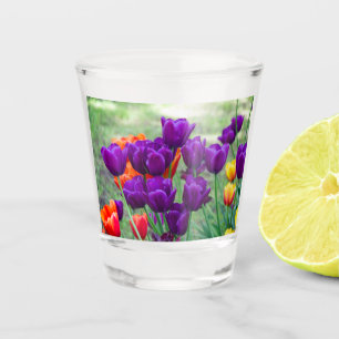 Copo De Shot Tulipas roxas escuras
