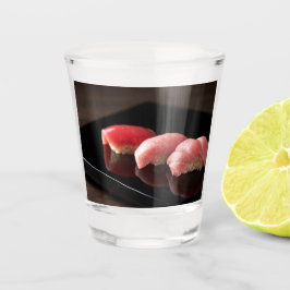 Copo De Shot Tuna Trio on Black – Elegant Sushi Glass by SUSHIM