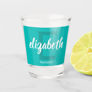 Copo De Shot Turquoise Team Bride Personalizado