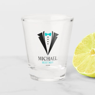 Copo De Shot Tuxedo, Arco brilhante de Aqua, gravado
