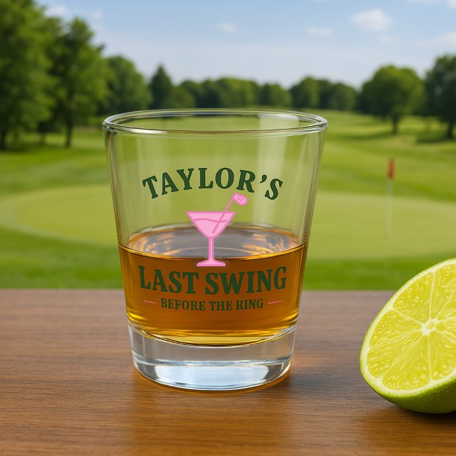 Copo De Shot Último Balanço Antes do Anel de Golfe da Solteiron (Last Swing Before The Ring Golf Bachelorette Shot Glass by Ricaso A fun gift for bride to be & crew)