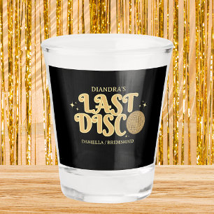 Copo De Shot Último Disco Retro Dourado & Preto 70s Despedida d