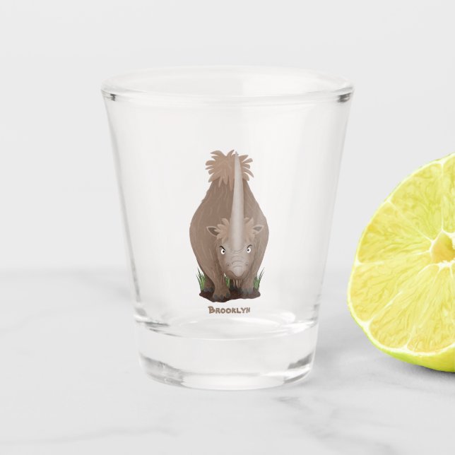 Copo De Shot Um desenho animado de Rinoceronte elasmotherium (Frente)