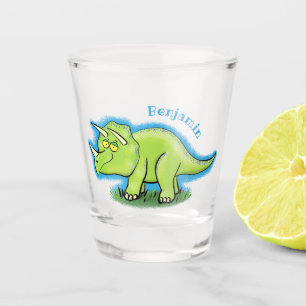 Copo De Shot Um desenho animado de triceratops dinossauros, ver
